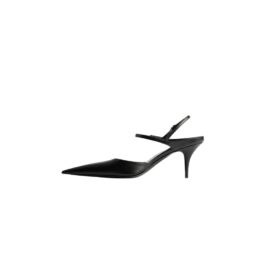 Avenue Slingback-Pumps für Damen mit Schleife in Schwarz/Silber