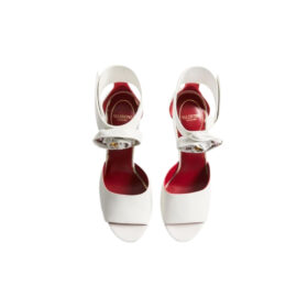 Drip Rose Kinderledersandale mit Kristallen