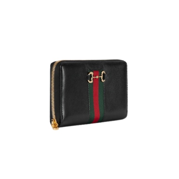 Gucci Horsebit Geldbörse mit Webreißverschluss 19 cm