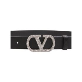 VLogo Signature Gürtel aus glänzendem Kalbsleder 3 cm