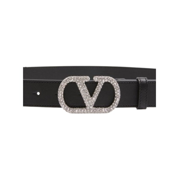 VLogo Signature Gürtel aus glänzendem Kalbsleder 3 cm