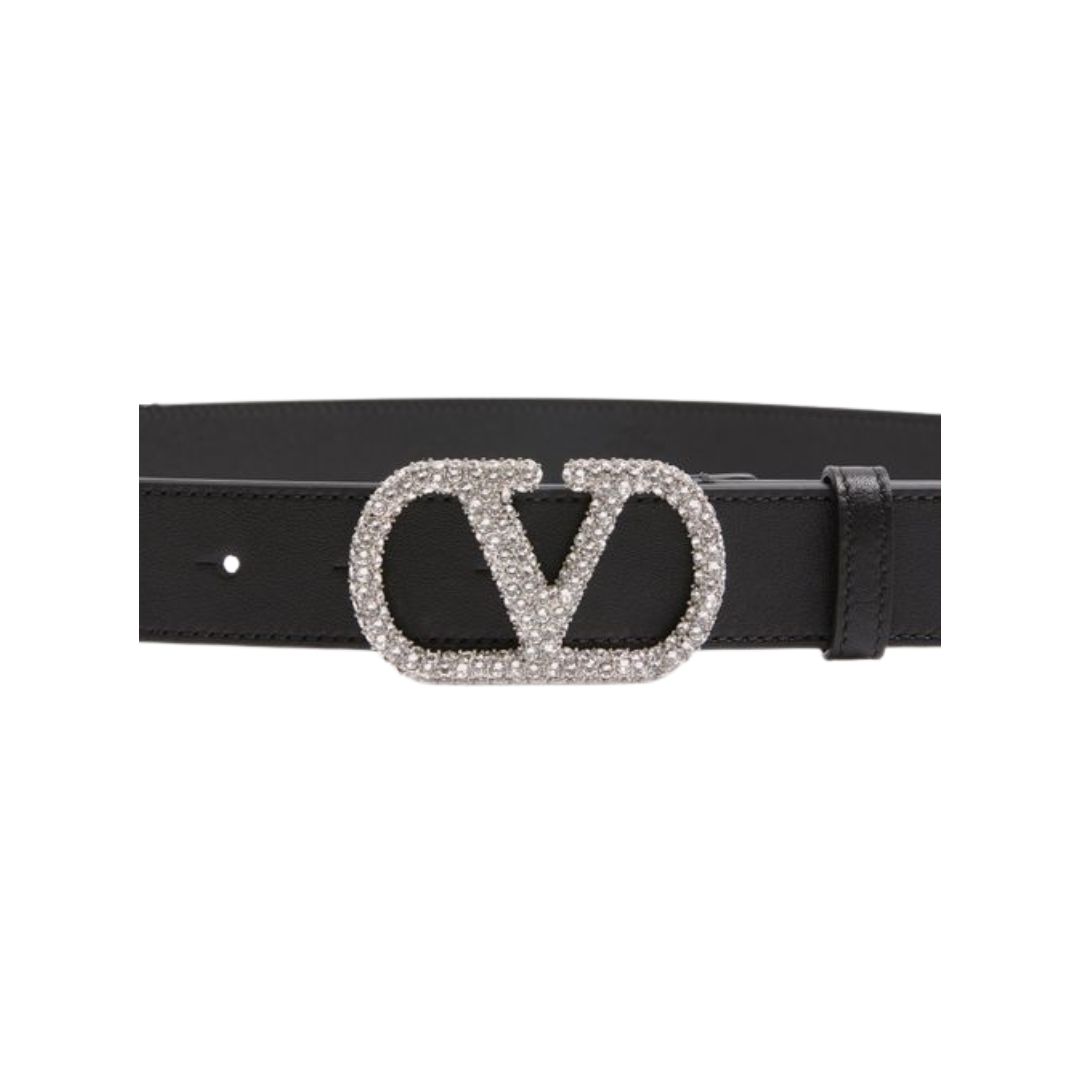 VLogo Signature Gürtel aus glänzendem Kalbsleder 3 cm