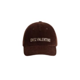 Chez Valentino Samt-Baseballkappe mit Stickerei