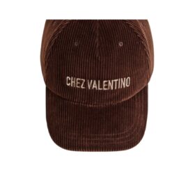 Chez Valentino Samt-Baseballkappe mit Stickerei