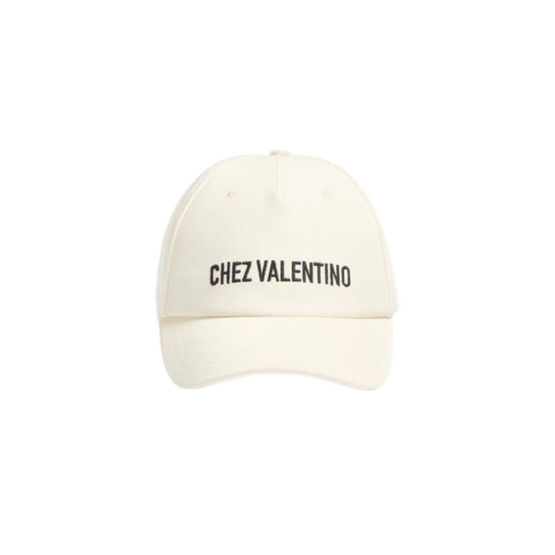 Chez Valentino Baumwoll-Baseballkappe mit Stickerei