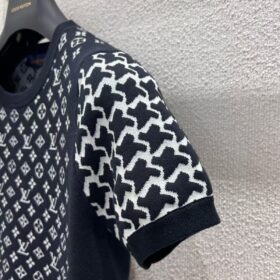 Monogram Honeycomb Knit Top Schwarz
