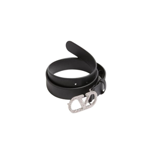 VLogo Signature Gürtel aus glänzendem Kalbsleder 3 cm