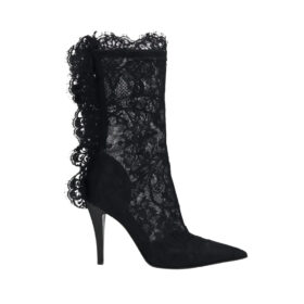 Spitzenbesetzter Stiletto Schwarz