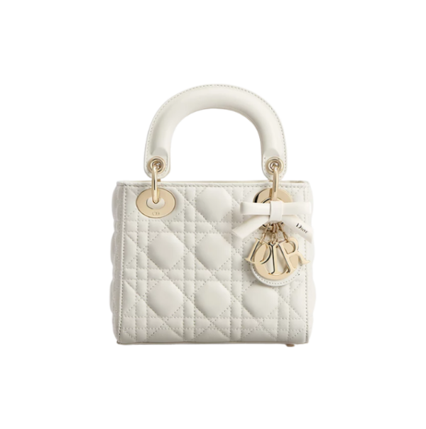 Mini Lady D Tasche mit Kette Weiß 17cm