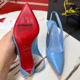 60 mm Slingback Pumps Patent Calf Leather Blau