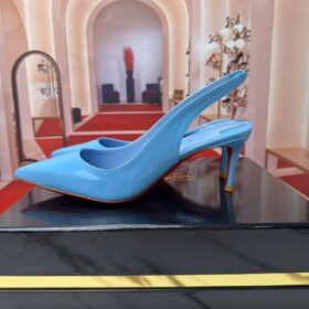 60 mm Slingback Pumps Patent Calf Leather Blau