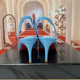 60 mm Slingback Pumps Patent Calf Leather Blau