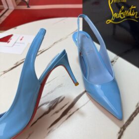60 mm Slingback Pumps Patent Calf Leather Blau