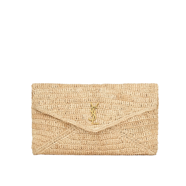 Cassandre Envelope Pouch aus Raffia 29.5 cm