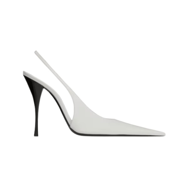 Slingback Pumps Weiß 11 cm