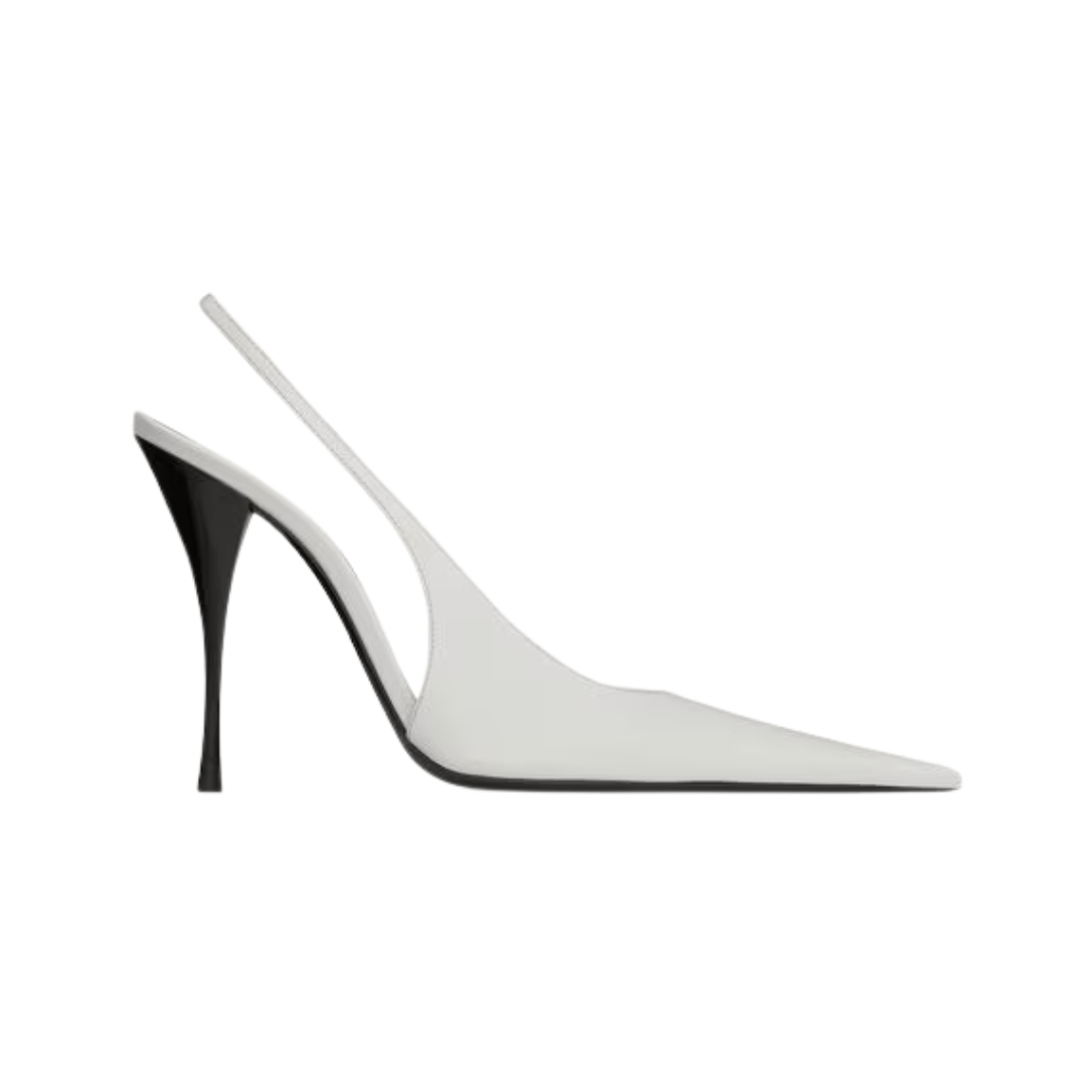 Slingback Pumps Weiß 11 cm