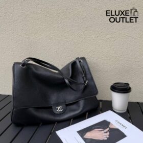 Maxi Klapptasche Schwarz/Silber 38 cm