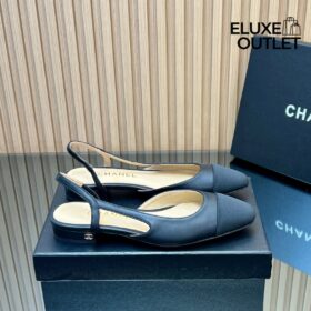 Slingbacks Beige und Schwarz
