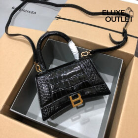 Hourglass Crocodile Schwarz 19 cm