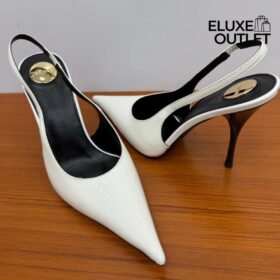 Slingback Pumps Weiß 11 cm