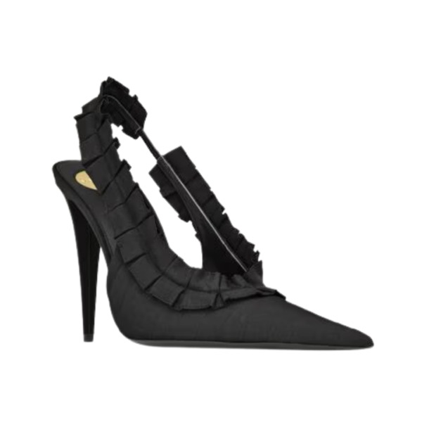Slingback Pumps Schwarz 11 cm