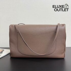 Maxi Flap Bag Hellbraun/Silber 38.5 cm