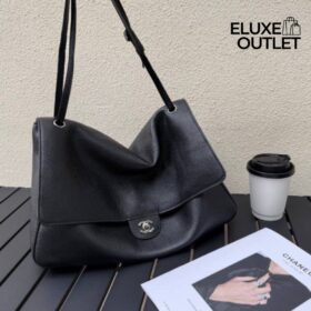 Maxi Klapptasche Schwarz/Silber 38 cm