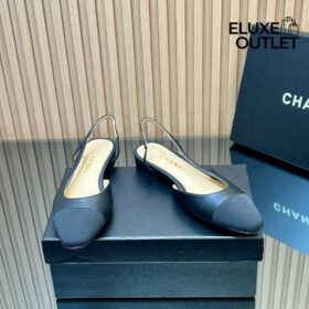 Slingbacks Beige und Schwarz