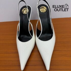 Slingback Pumps Weiß 11 cm