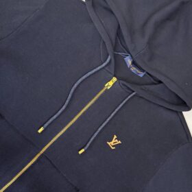 Hoodie mit Verzierungen und Signatur Dunkelgrau