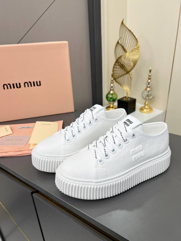 Denim-Sneaker mit Logo Weiß
