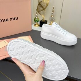 Denim-Sneaker mit Logo Weiß