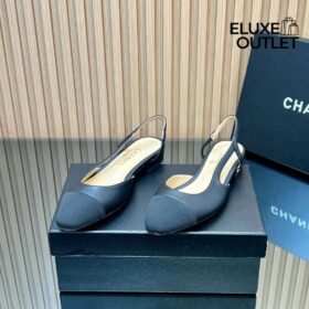 Slingbacks Beige und Schwarz
