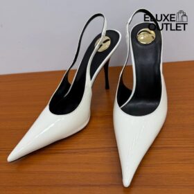 Slingback Pumps Weiß 11 cm