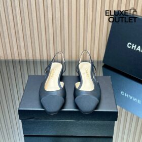 Slingbacks Beige und Schwarz