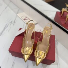VLogo Signature Pumps aus Metallic-Leder