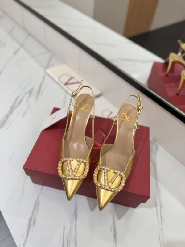 VLogo Signature Pumps aus Metallic-Leder