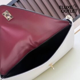 Large Hobo Weiß/Schwarz/Gold 29 cm