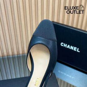 Slingbacks Beige und Schwarz