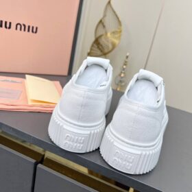 Denim-Sneaker mit Logo Weiß