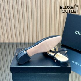 Slingbacks Beige und Schwarz