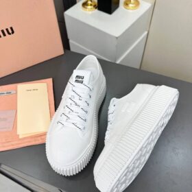 Denim-Sneaker mit Logo Weiß