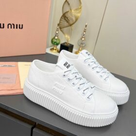 Denim-Sneaker mit Logo Weiß