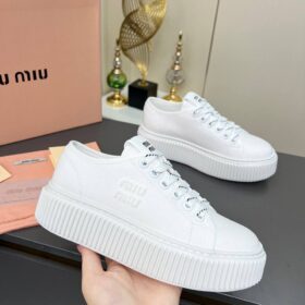 Denim-Sneaker mit Logo Weiß