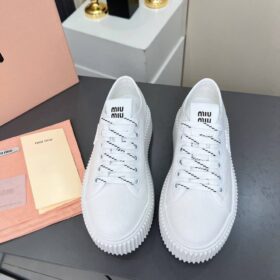 Denim-Sneaker mit Logo Weiß