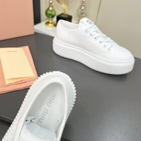 Denim-Sneaker mit Logo Weiß