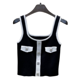 Ärmelloses Top in Schwarz