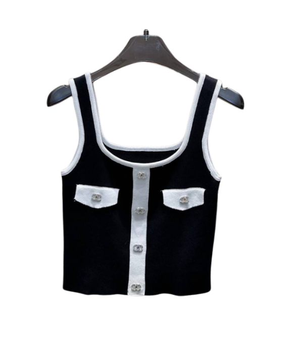Ärmelloses Top in Schwarz