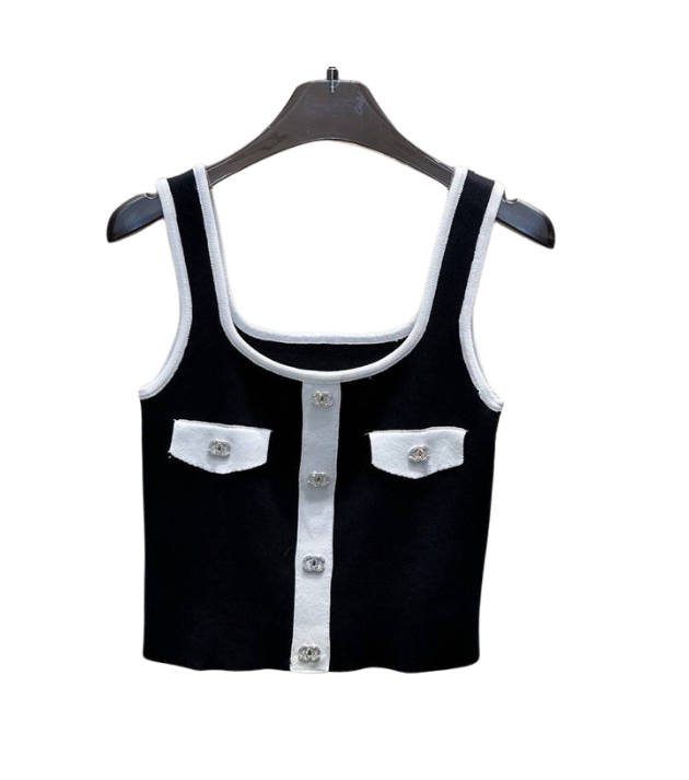 Ärmelloses Top in Schwarz
