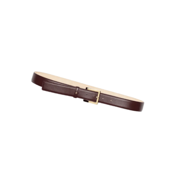 Ledergürtel Dunkelbraun/Gold 3 cm